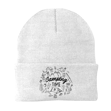 Camping Elements Embroidered Beanie